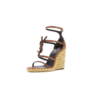 Saint Laurent Women's Cassandra Wedge Espadrilles Leather