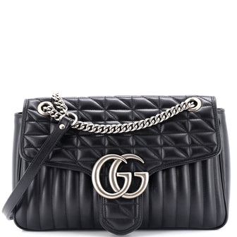 Gucci GG Marmont Flap Bag Mixed Matelasse Leather Medium
