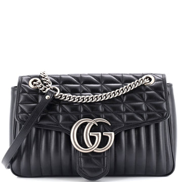 Gucci GG Marmont Flap Bag Mixed Matelasse Leather Medium