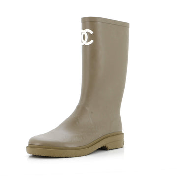 Chanel Caoutchouk CC High Rain Boots Rubber