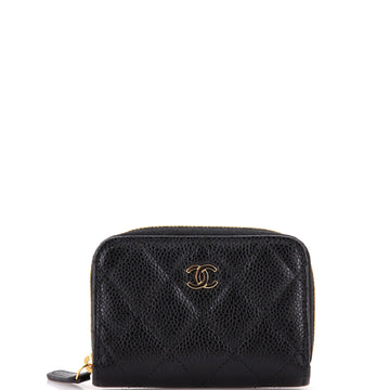 Chanel CC Zip Coin Purse Quilted Lambskin Small