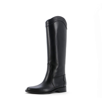 Saint Laurent Women's Kate Western Heeled Knee High Boots Leather