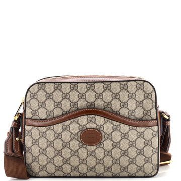 Gucci Interlocking G Patch Messenger Camera Bag GG Coated Canvas