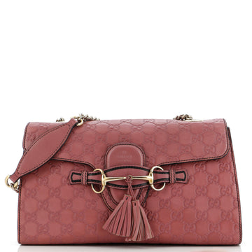 Gucci Emily Chain Flap Bag Guccissima Leather Medium
