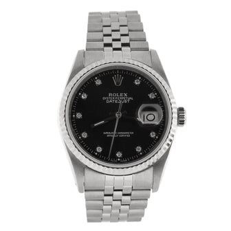 Oyster Perpetual Datejust Automatic Watch Stainless Steel and White Gold with Diamond Markers 36