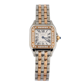 Cartier Panthere de Cartier Quartz Watch Stainless Steel and Rose Gold with Diamond Bezel 22