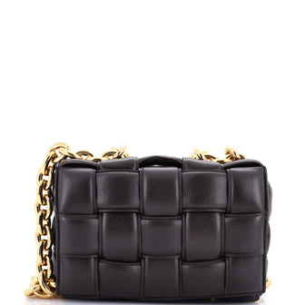 Bottega Veneta Cassette Chain Crossbody Bag Padded Maxi Intrecciato Leather