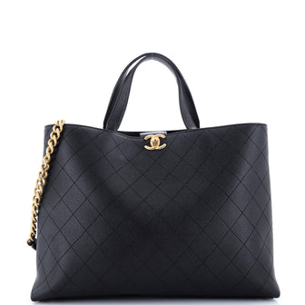 Chanel Chic Affinity Convertible Shopping Tote Stitched Caviar Large