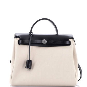 Hermes Herbag Zip Leather and Toile 31
