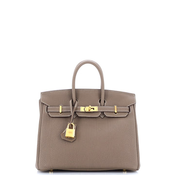 Hermes Birkin Handbag Grey Togo with Gold Hardware 25