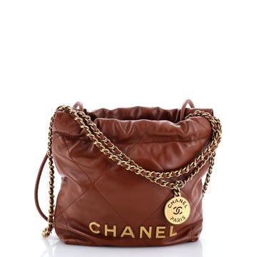 Chanel 22 Chain Hobo Quilted Calfskin Mini