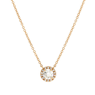 Tiffany & Co. Soleste Round Pendant Necklace 18K Rose Gold with RBC Diamond I/VS2 0.41CT