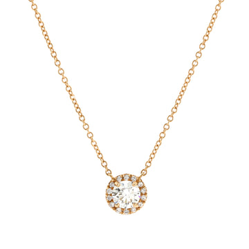 Tiffany & Co. Soleste Round Pendant Necklace 18K Rose Gold with RBC Diamond I/VS2 0.41CT