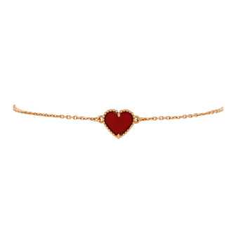 Van Cleef & Arpels Sweet Alhambra Heart Bracelet 18K Rose Gold with Carnelian