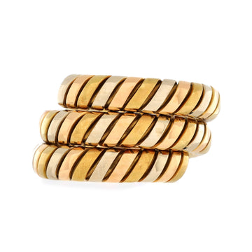 Bvlgari Tubogas Double Wrap Ring 18K Tricolor Gold