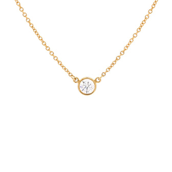 Elsa Peretti Diamonds By The Yard Pendant Necklace 18K Rose Gold 0.20-0.29CT