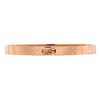 Hermes Kelly Bracelet 18K Rose Gold with 4 Diamonds Small
