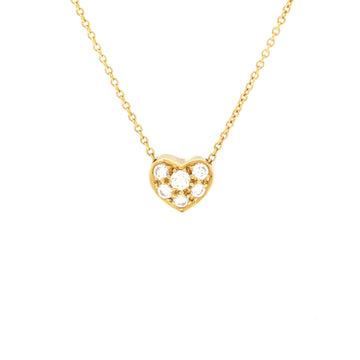 Tiffany & Co. Heart Pendant Necklace 18K Yellow Gold with Diamonds