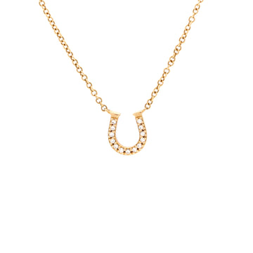 Tiffany & Co. Metro Horseshoe Pendant Necklace 18K Rose Gold with Diamonds