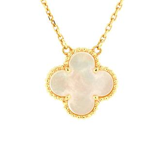 Van Cleef & Arpels Vintage Alhambra Pendant Necklace 18K Yellow Gold and Mother of Pearl