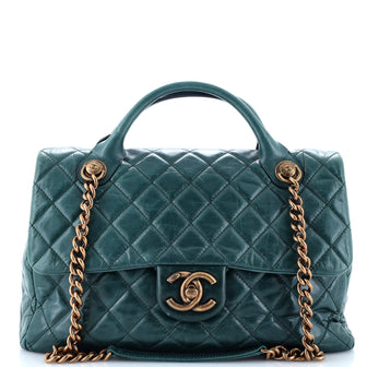 Chanel Castle Rock Flap Bag Quilted Glazed Calfskin Large