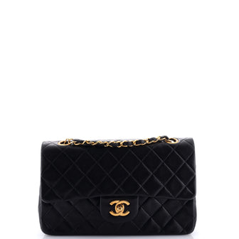 Chanel Vintage Classic Double Flap Bag Quilted Lambskin Small
