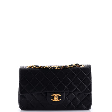 Chanel Vintage Classic Double Flap Bag Quilted Lambskin Small