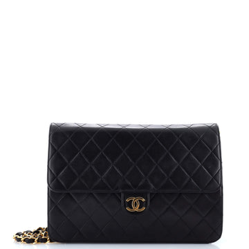 Chanel Vintage Clutch with Chain Quilted Leather Medium