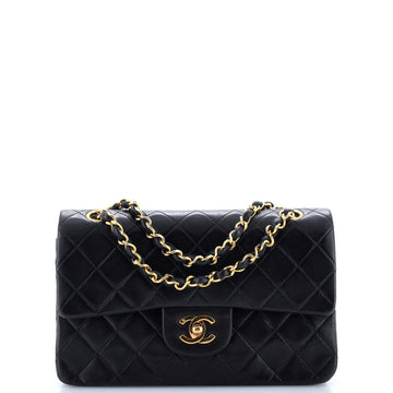 Chanel Vintage Classic Double Flap Bag Quilted Lambskin Small
