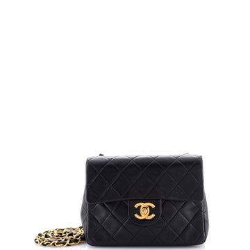Chanel Vintage Square Classic Single Flap Bag Quilted Lambskin Mini