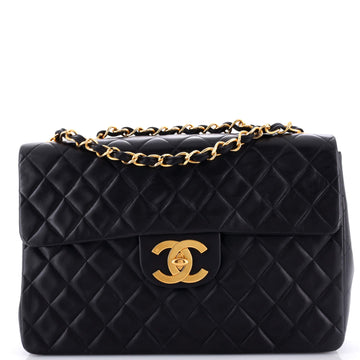 Chanel Vintage Classic Single Flap Bag Quilted Lambskin Maxi