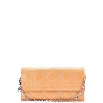 Christian Dior Lady Dior Rendez Vous Short Chain Wallet Cannage Quilt Patent