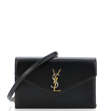 Saint Laurent Classic Monogram Wallet on Chain Leather Small