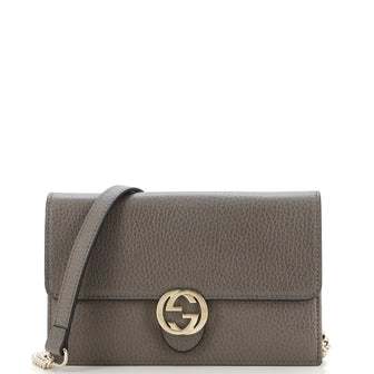Gucci Interlocking Wallet on Chain Leather