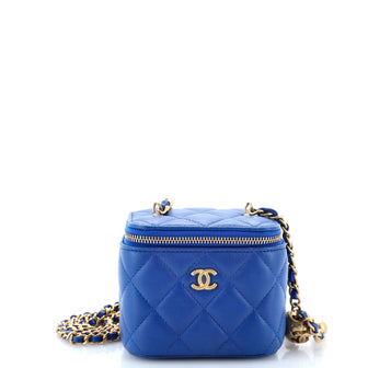 Chanel Pearl Crush Vanity Case with Chain Quilted Lambskin Mini