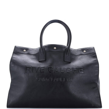 Saint Laurent Rive Gauche Shopper Tote Embossed Leather Large