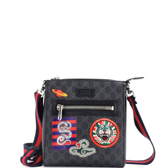 Gucci Night Courrier Zip Messenger GG Coated Canvas with Applique Small