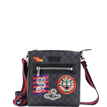 Gucci Night Courrier Zip Messenger GG Coated Canvas with Applique Small