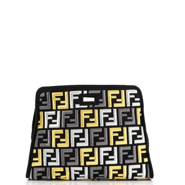 Fendi Peekaboo Defender Zucca Embroidered Satin Mini
