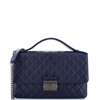 Chanel CC University Flap Bag Quilted Goatskin Large