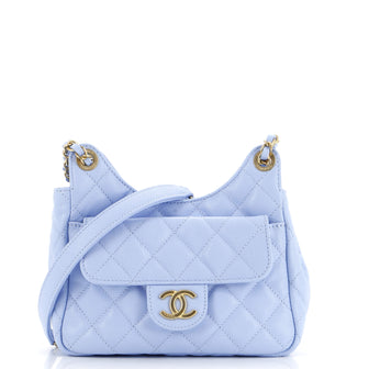 Chanel Wavy CC Hobo Quilted Caviar Small