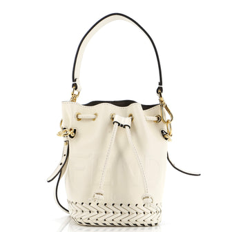 Fendi Mon Tresor Bucket Bag Leather with Whipstitch Detail Mini