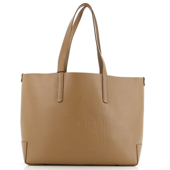 Burberry Motif Tote Embossed Leather Medium
