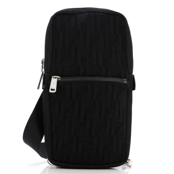 Fendi Pocket Zip Sling Bag Zucca Mesh with Nylon