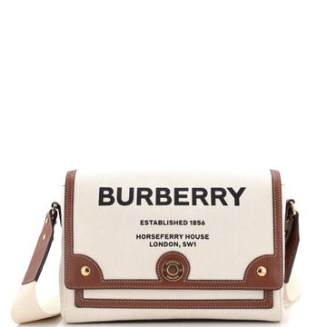 Burberry Note Crossbody Bag Canvas with Leather Medium