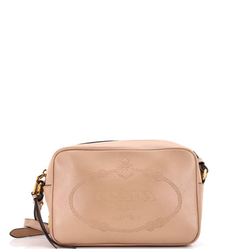 Prada Logo Camera Bag Embossed Leather Small