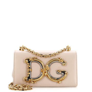 Dolce & Gabbana DG Girls Flap Bag Embellished Leather Mini