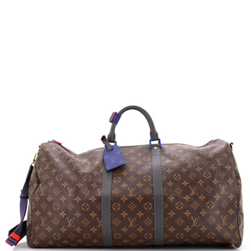 Louis Vuitton Outdoor Keepall Bandouliere Bag Limited Edition Monogram Canvas with Taiga Leather 55
