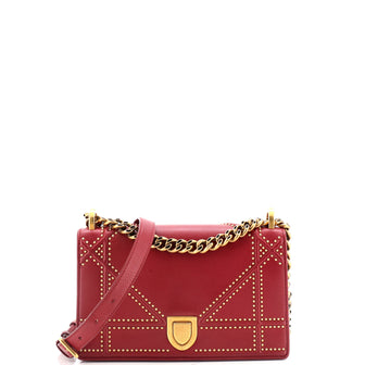Christian Dior Diorama Flap Bag Studded Leather Small