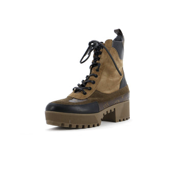 Louis Vuitton Women's Laureate Platform Desert Boots Suede with Monogram Canvas